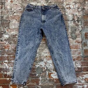 Vintage Lee Jeans Womens Small Blue Acid Wash High Rise tapered 90s Denim
